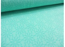 Jersey Kombistoff Blumen Blüten türkis